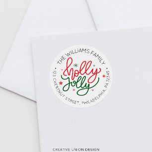 Personalised Retro Christmas Return Address Label