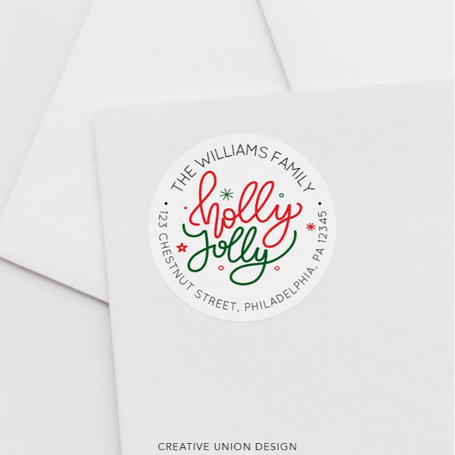 Personalised Retro Christmas Return Address Label (Creator Uploaded)