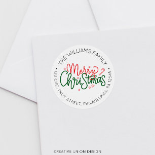 Personalised Retro Christmas Return Address Label