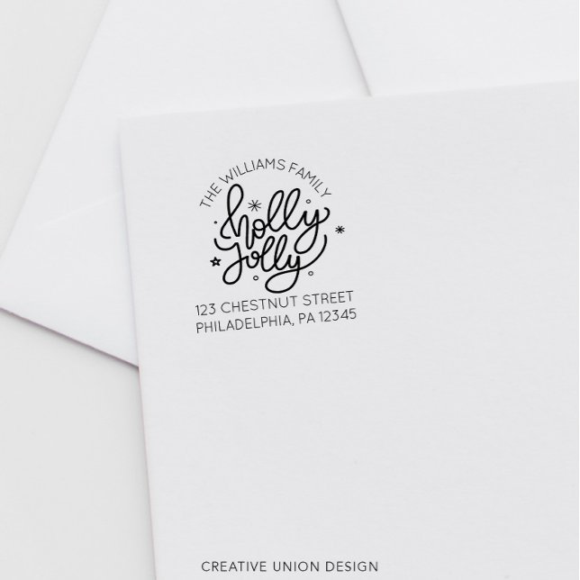 Personalised Retro Christmas Return Address Label Self-inking Stamp (Creator Uploaded)