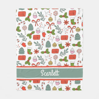 Personalised Retro Christmas Y2k Fleece Blanket