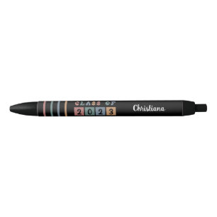 Personalised Retro Class of 2023 Graduation Cute Black Ink Pen