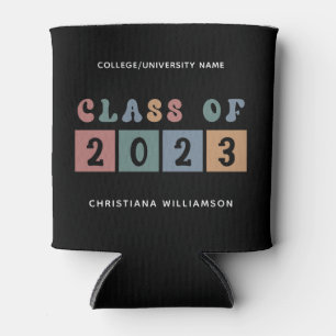 Personalised Retro Class of 2023 Graduation Cute Can Cooler