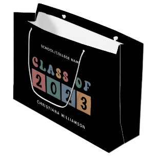 Personalised Retro Class of 2023 Graduation Cute Large Gift Bag