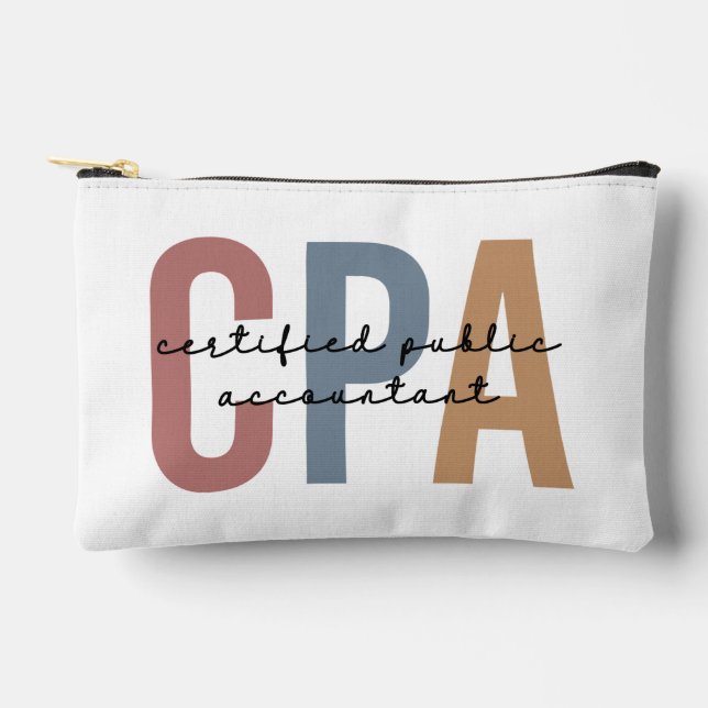 Personalised Retro CPA Certified Public Accountant Accessory Pouch (Front)