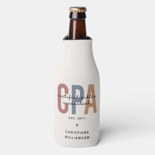 Personalised Retro CPA Certified Public Accountant Bottle Cooler