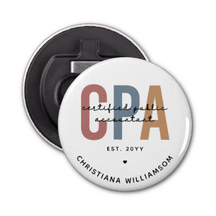 Personalised Retro CPA Certified Public Accountant Bottle Opener