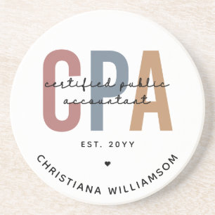 Personalised Retro CPA Certified Public Accountant Coaster