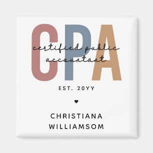 Personalised Retro CPA Certified Public Accountant Magnet