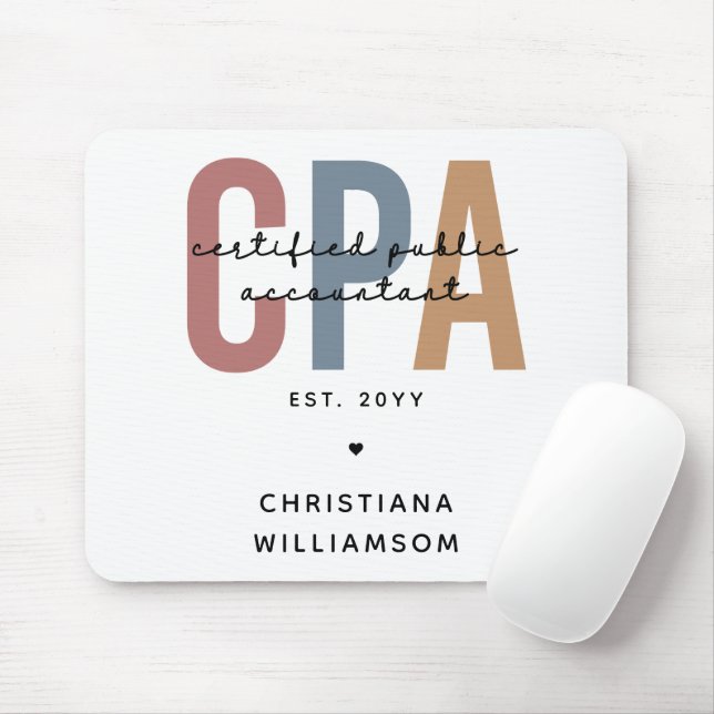 Personalised Retro CPA Certified Public Accountant Mouse Mat (With Mouse)
