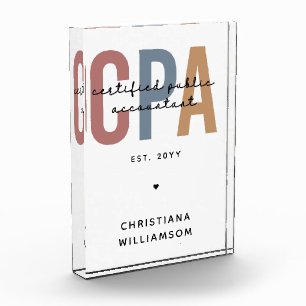 Personalised Retro CPA Certified Public Accountant Photo Block
