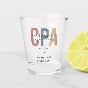 Personalised Retro CPA Certified Public Accountant Shot Glass