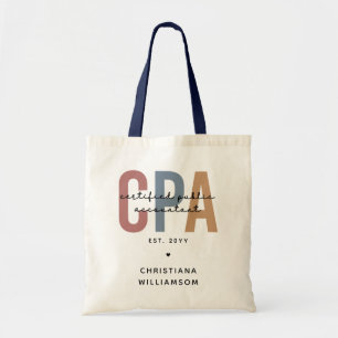 Personalised Retro CPA Certified Public Accountant Tote Bag