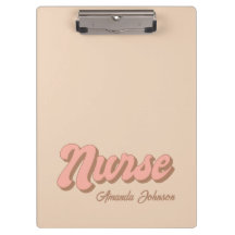 Personalised Retro Custom Clipboard For Nurse