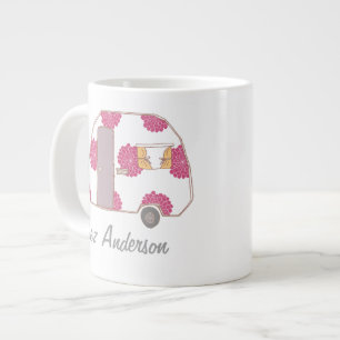 Personalised Retro Design Caravan Owner Jumbo Mugs