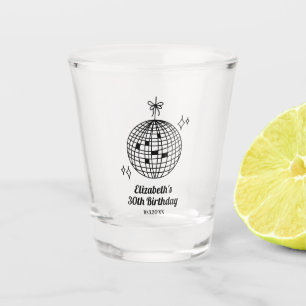 Personalised  Retro Disco Ball Birthday Shot Glass