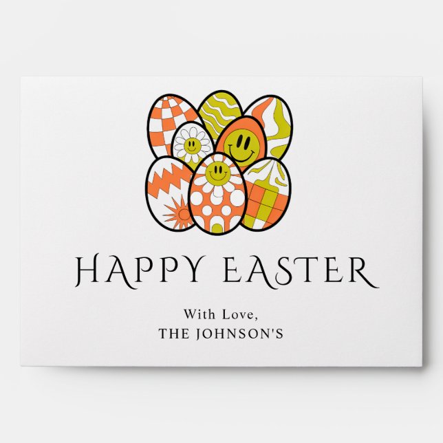 Personalised Retro Easter Egg Mailing Envelope (Front)
