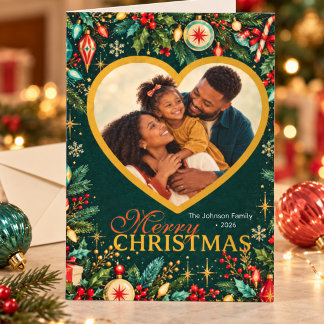 Personalised Retro Family Photo Christmas Card