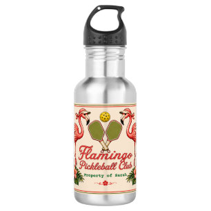 Personalised Retro Flamingo Pickleball Water Bottl 532 Ml Water Bottle