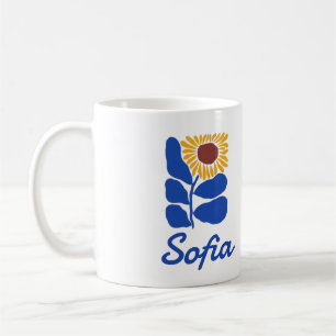 Personalised Retro Floral Daisy Custom Name Gift Coffee Mug
