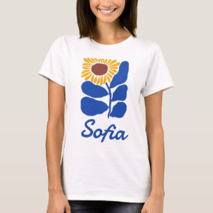 Personalised Retro Floral Daisy Custom Name Gift T-Shirt