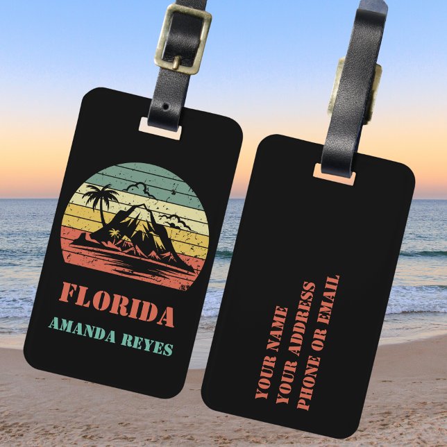 Personalised Retro Florida Luggage Tag (Creator Uploaded)