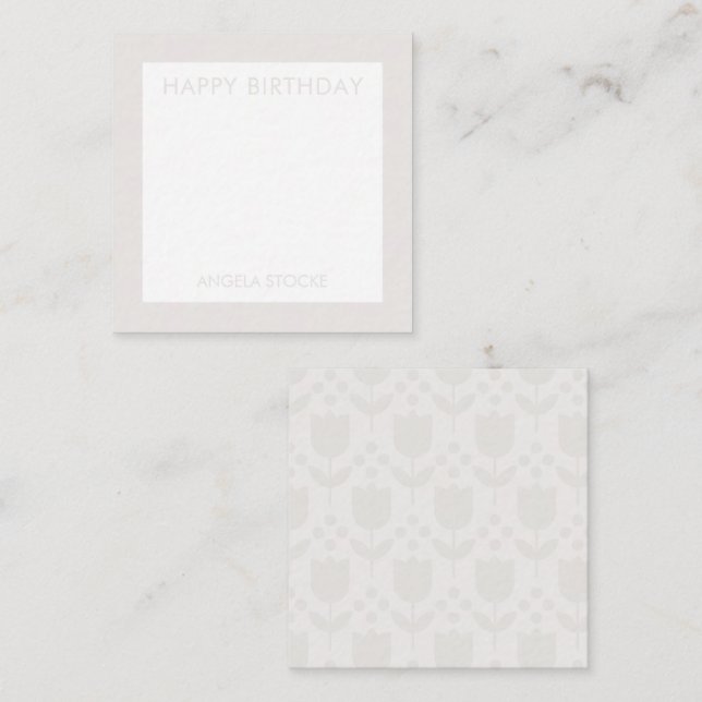 Personalised Retro Flower Note Card (Front/Back)