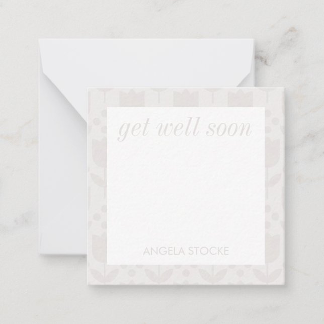 Personalised Retro Flower Note Card (Front)