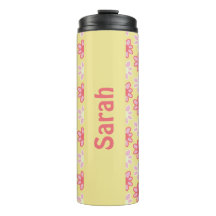 Personalised retro flower Thermal Tumbler