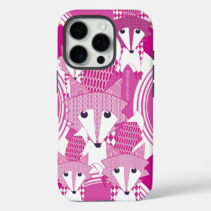 Personalised Retro Fox Art Pink Retro iphone 5 iPhone 16 Pro Case
