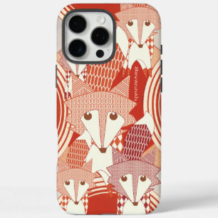 Personalised Retro Fox Art Red Retro iphone 5 iPhone 16 Pro Max Case