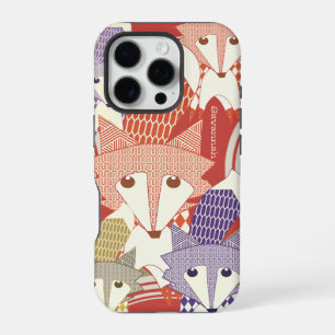 Personalised Retro Fox Art Retro iPhone 16 Pro Case