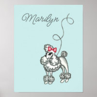 Personalised Retro French Poodle Poster Art