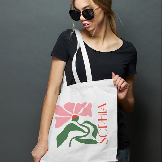Personalised Retro Funky Flower Gift Tote Bag (Creator Uploaded)