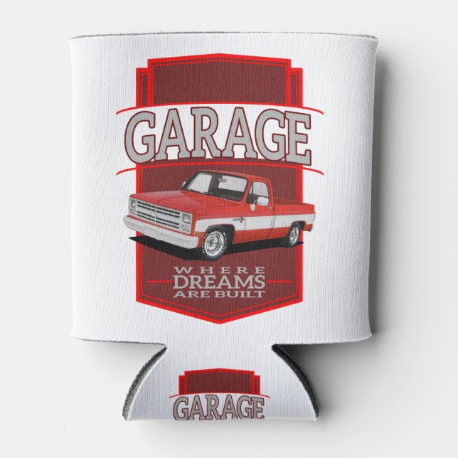 personalised retro garage c10 can cooler (Front)