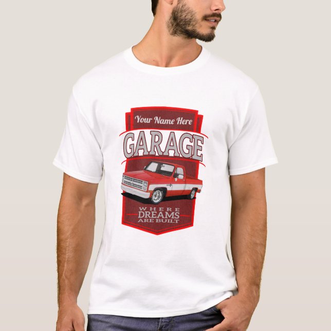 personalised retro garage c10 T-Shirt (Front)