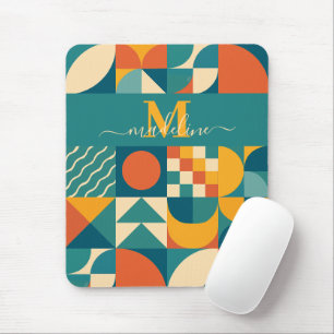 Personalised Retro Geometric Colourful  Mouse Mat