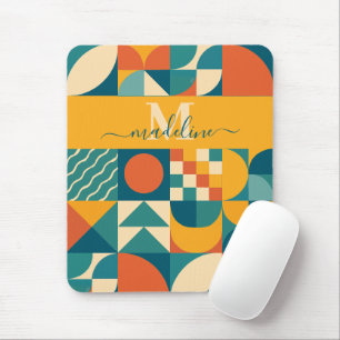 Personalised Retro Geometric Colourful Mouse Mat
