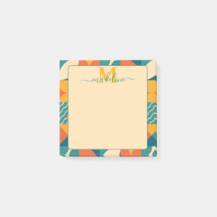 Personalised Retro Geometric Colourful Post-it Notes