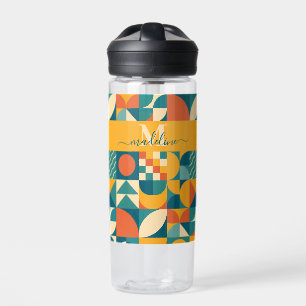Personalised Retro Geometric Colourful  Water Bottle