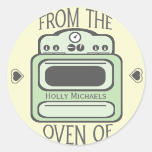 Personalised Retro Green Oven Sticker