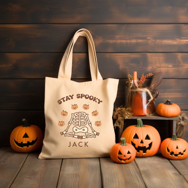 Personalised Retro Groovy Halloween Tote Bag (Creator Uploaded)