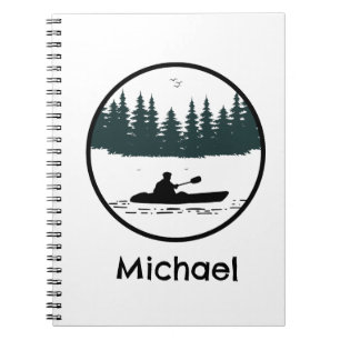 Personalised  Retro Kayak Vintage Kayaking  Notebook