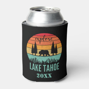 Personalised Retro Lake Tahoe California Souvenir Can Cooler