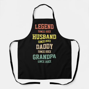 Personalised Retro Legend Husband Daddy Grandpa Apron