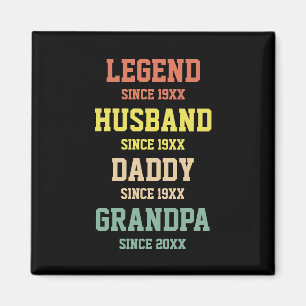 Personalised Retro Legend Husband Daddy Grandpa  Magnet