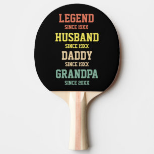Personalised Retro Legend Husband Daddy Grandpa Ping Pong Paddle