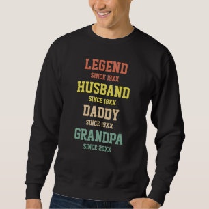 Personalised Retro Legend Husband Daddy Grandpa  Sweatshirt