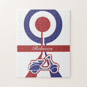 Personalised Retro look scooter mod target design Jigsaw Puzzle