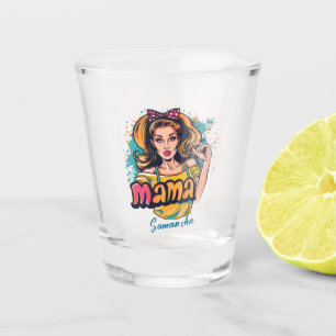 Personalised Retro Mama Pop Art (10) Shot Glass